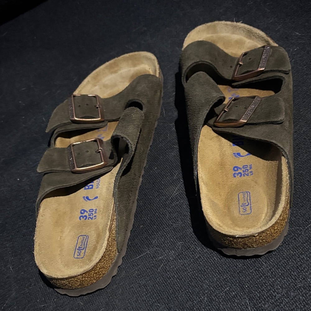 Birkenstock Brown Suede Sandals with Buckles